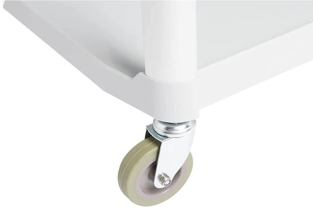 Amazon Basics 3-Tier Rolling Utility Cart, Commercial Grade, 400 lbs Loading Capacity, Portable Mobile Shelving, Gray