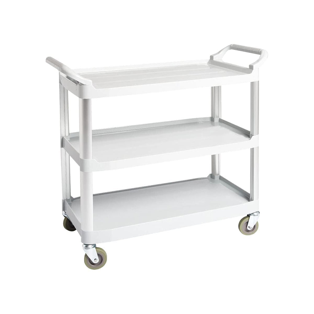 Amazon Basics 3-Tier Rolling Utility Cart, Commercial Grade, 400 lbs Loading Capacity, Portable Mobile Shelving, Gray
