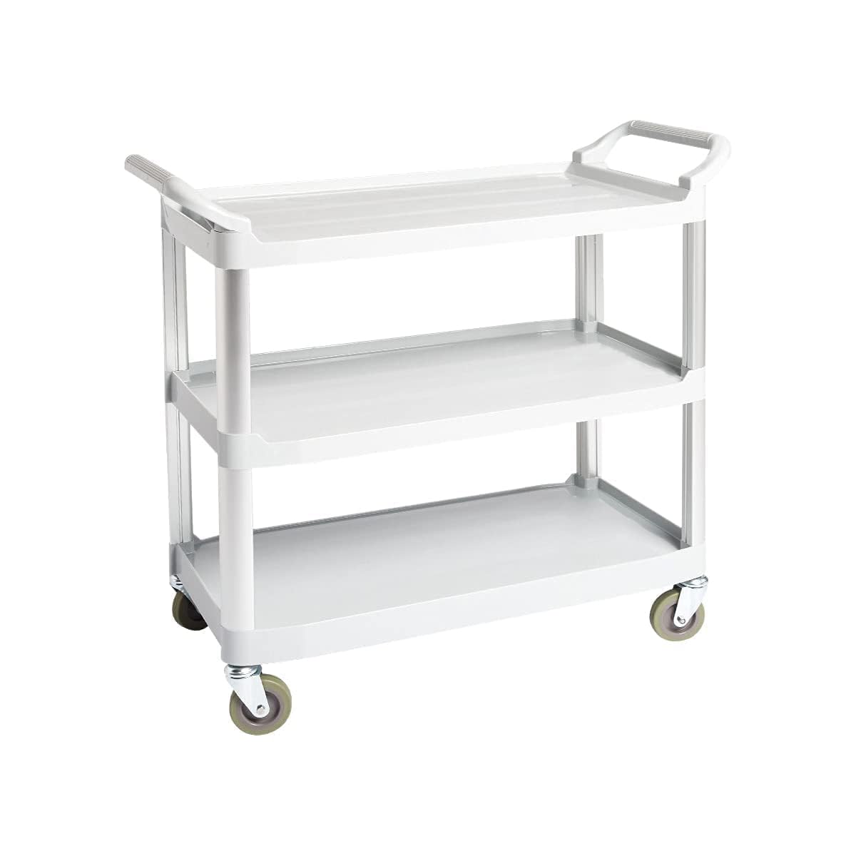 Amazon Basics 3-Tier Rolling Utility Cart, Commercial Grade, 400 lbs Loading Capacity, Portable Mobile Shelving, Gray