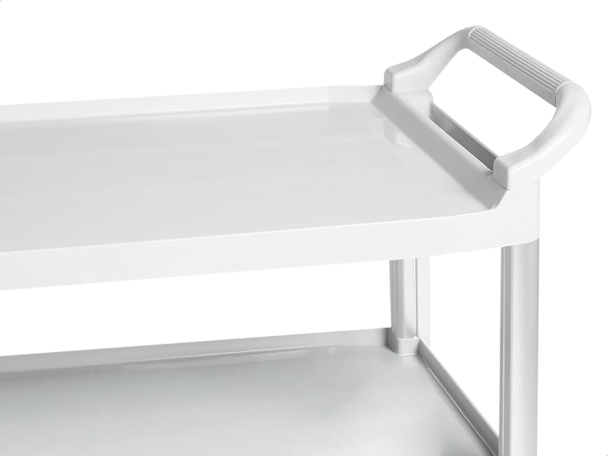 Amazon Basics 3-Tier Rolling Utility Cart, Commercial Grade, 400 lbs Loading Capacity, Portable Mobile Shelving, Gray