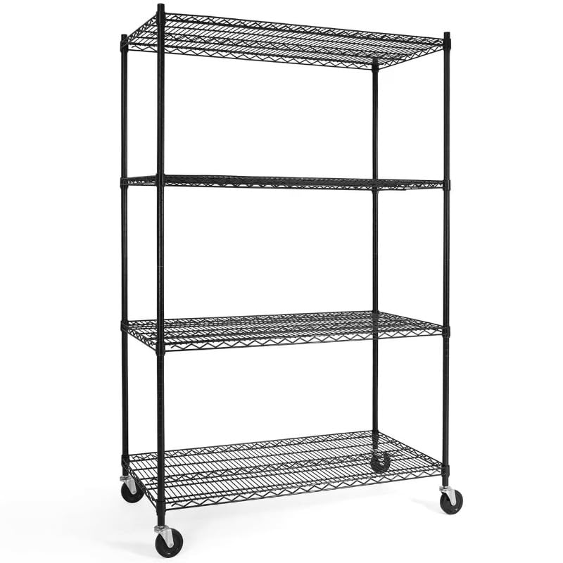 Simple Deluxe Heavy Duty 5-Shelf Storage Shelving Unit, 1250lbs Loading Capacity, 29.92" D x 13.98" W x 61.09" H, Black