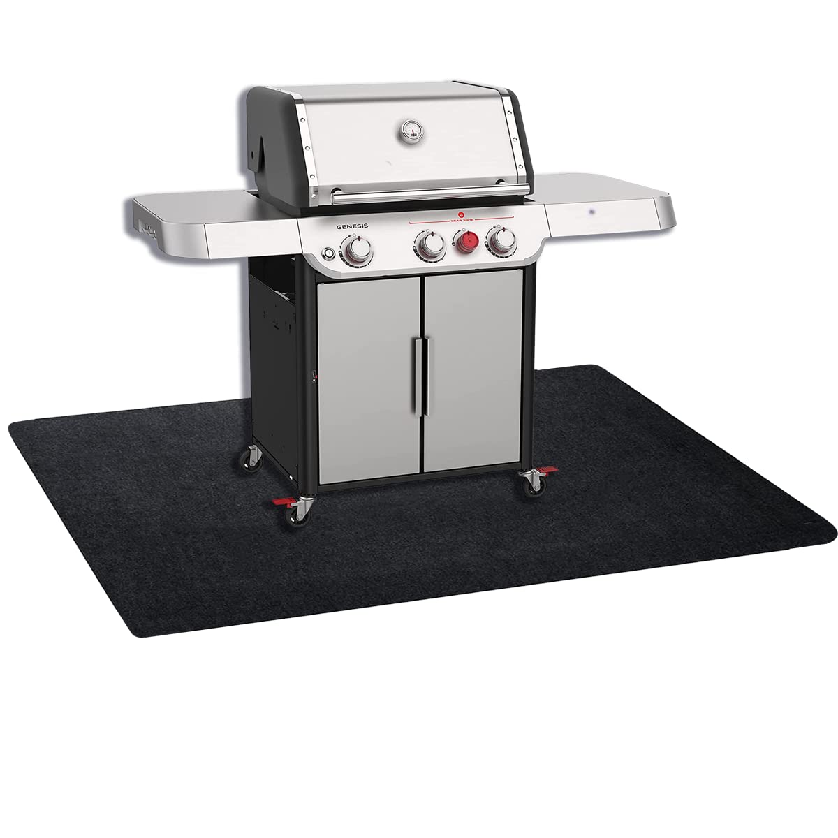 Under Grill Mats for Outdoor Grill - 48x40 Inch BBQ Mat for under Barbecue - Double-Sided Fireproof Patio & Deck Protector Mat - Fire Pit Mat -Oil-Proof Grill Floor Pads - Stove Mat Patio Accessories