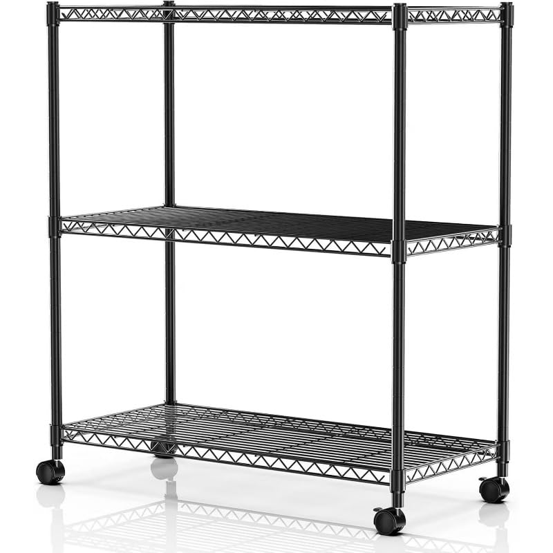 Simple Deluxe Heavy Duty 5-Shelf Storage Shelving Unit, 1250lbs Loading Capacity, 29.92" D x 13.98" W x 61.09" H, Black