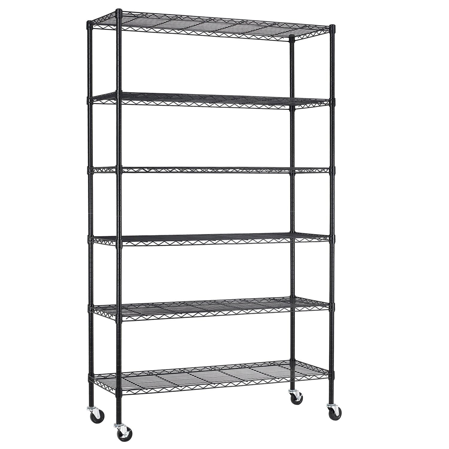 BestOffice | 4-Tier Wire Storage Shelves | 36x14x54 | Black | with Adjustable Racks | Heavy-Duty Metal Shelf, Holds Upto 1000 lbs | No-Tool Assembly | Ideal for Home & Garage Shelving