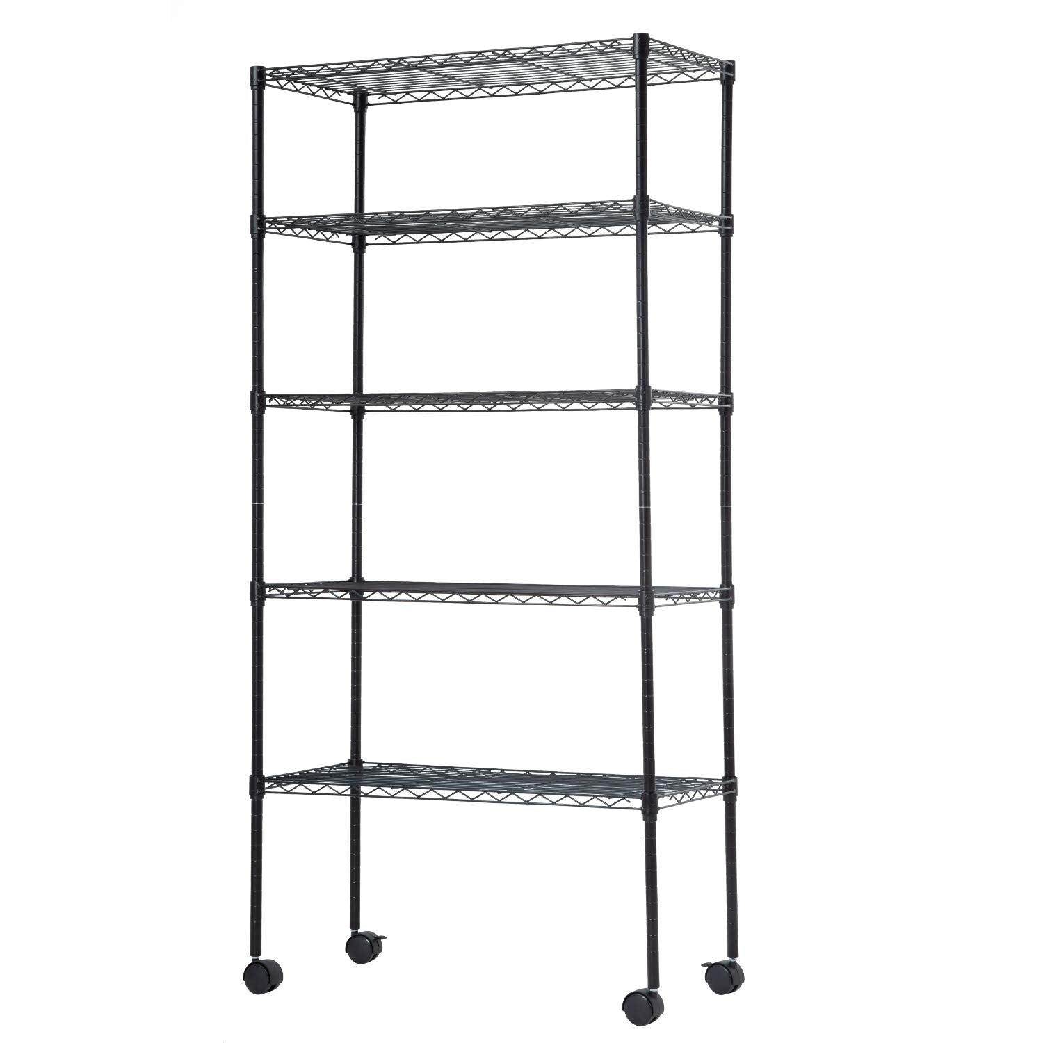BestOffice | 4-Tier Wire Storage Shelves | 36x14x54 | Black | with Adjustable Racks | Heavy-Duty Metal Shelf, Holds Upto 1000 lbs | No-Tool Assembly | Ideal for Home & Garage Shelving