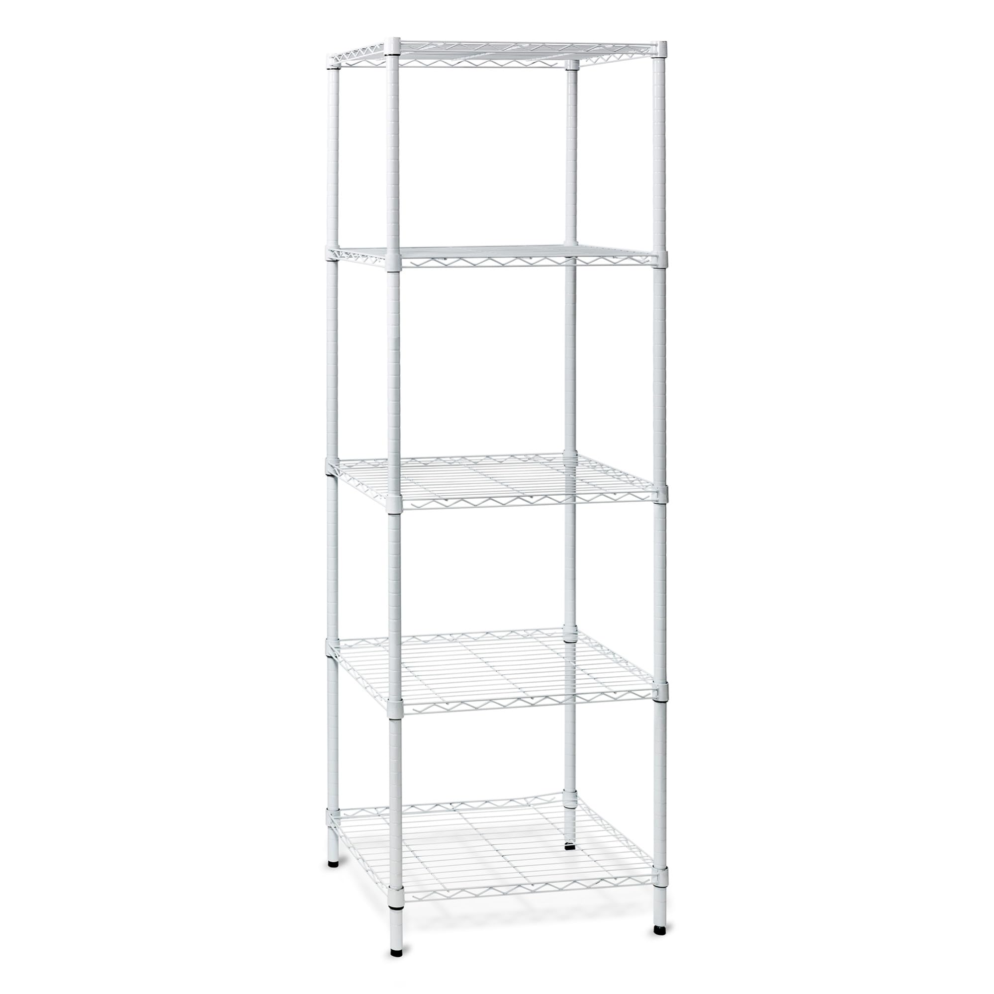 Honey-Can-Do 5-Tier Adjustable Shelving Unit, Chrome SHF-09685 Chrome, 1750lbs (350-lb Weight Capacity Per Shelf)