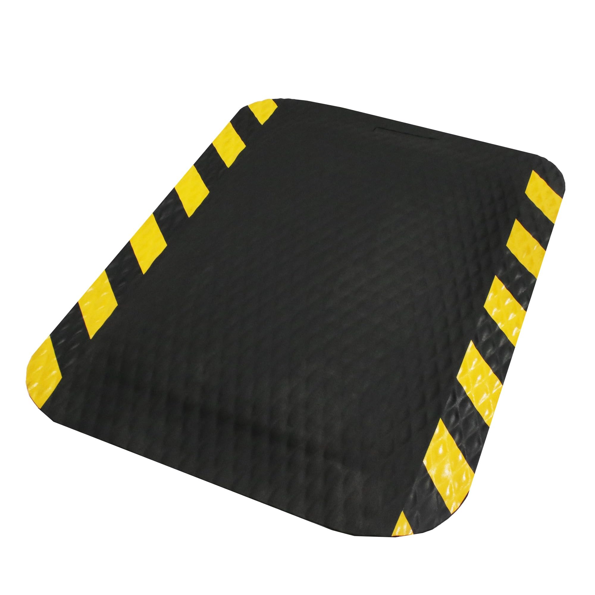 M+A Matting Hog Heaven Industrial-Grade Anti-Fatigue Mat | OSHA Yellow Striped Border | Welding Safe, Slip Resistant, Grease/Oil Proof, Ergonomic 7/8-inch Mat (Black, 2' x 3')