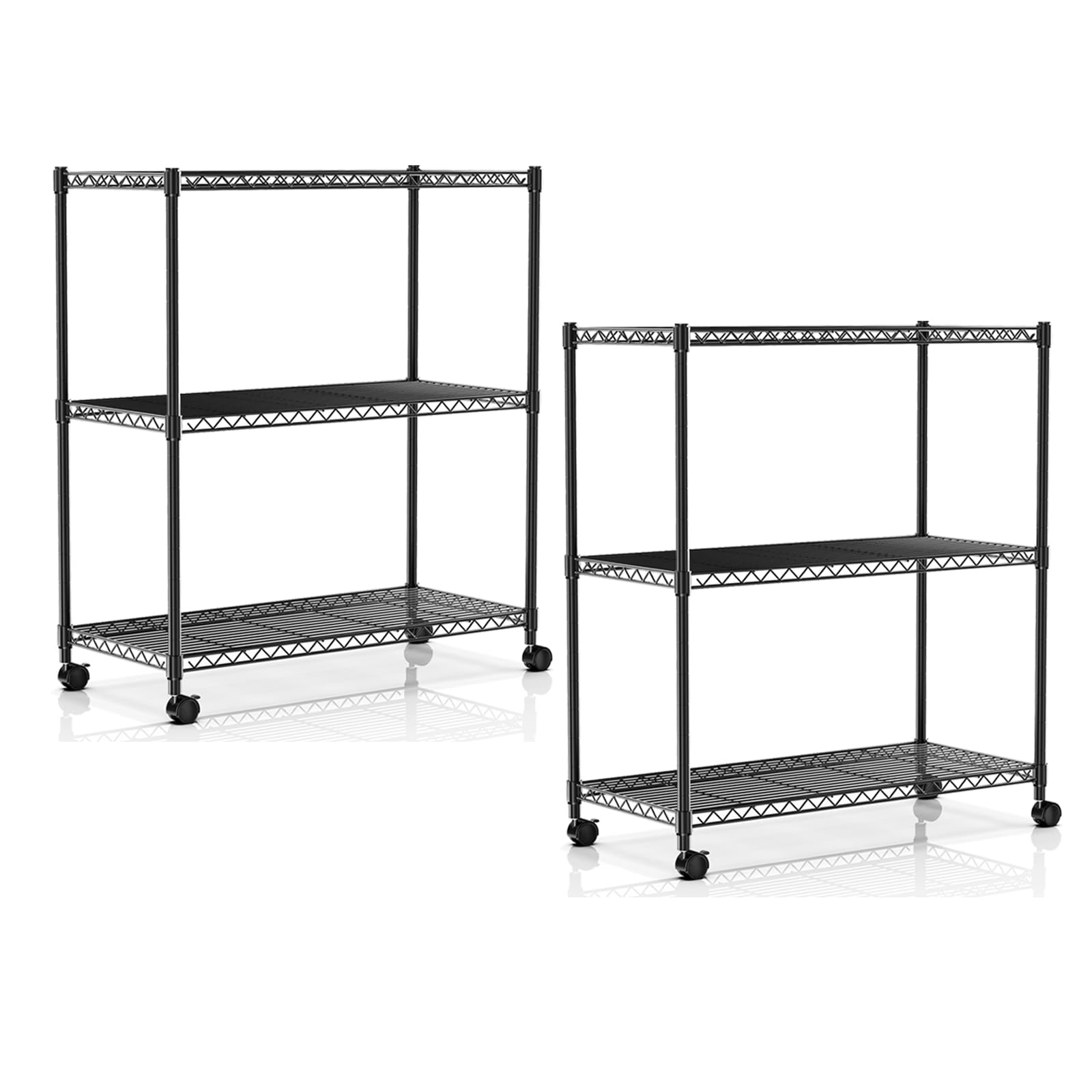 Simple Deluxe Heavy Duty 5-Shelf Storage Shelving Unit, 1250lbs Loading Capacity, 29.92" D x 13.98" W x 61.09" H, Black