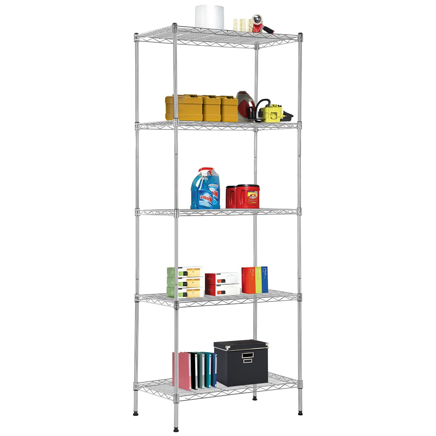 BestOffice | 4-Tier Wire Storage Shelves | 36x14x54 | Black | with Adjustable Racks | Heavy-Duty Metal Shelf, Holds Upto 1000 lbs | No-Tool Assembly | Ideal for Home & Garage Shelving