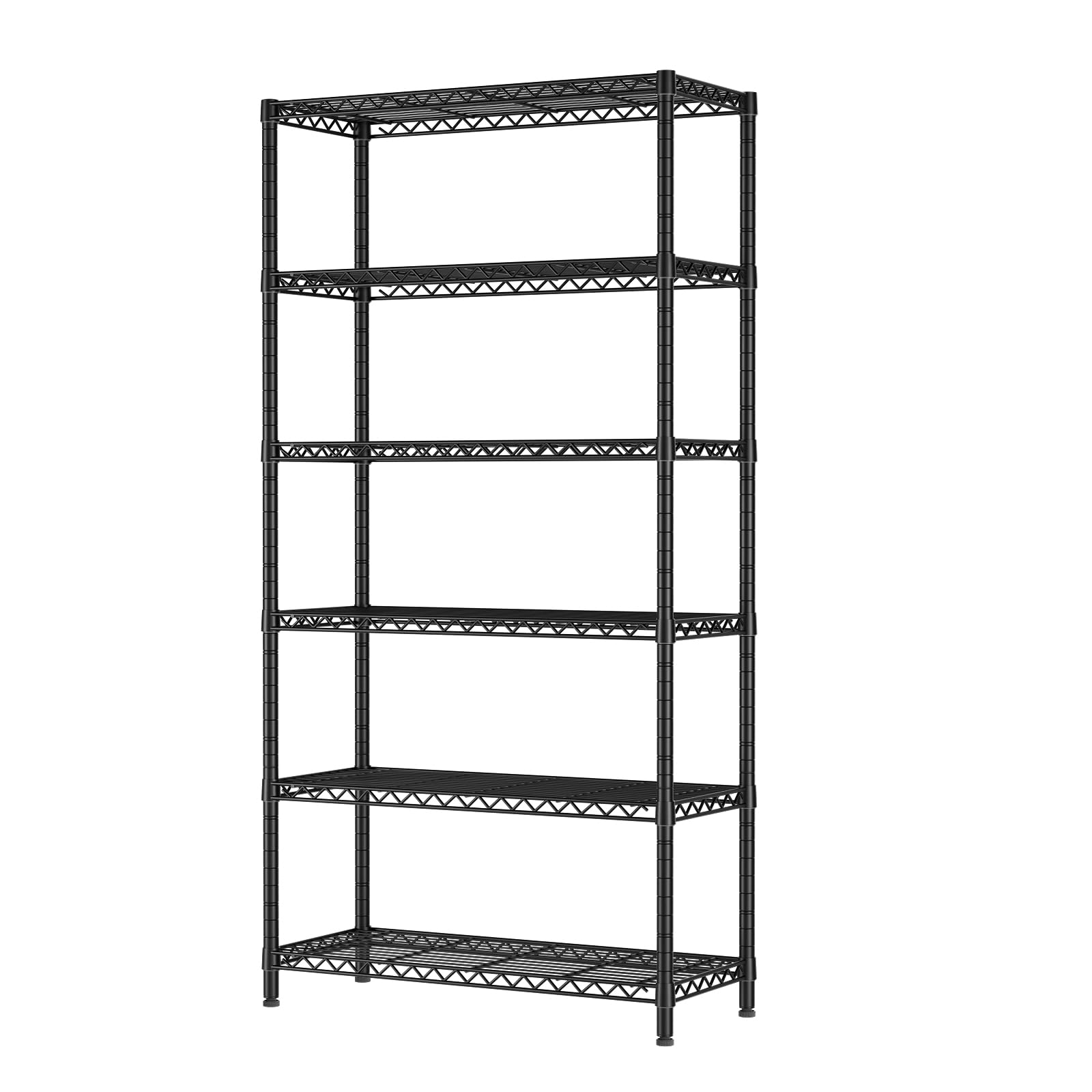 SINGAYE 4 Shelves Adjustable Shelf Heavy Duty Shelves 1400LBS Wire Storage Shelving Metal Organizer Wire Rack Black 18" D X 46" W X 59" H