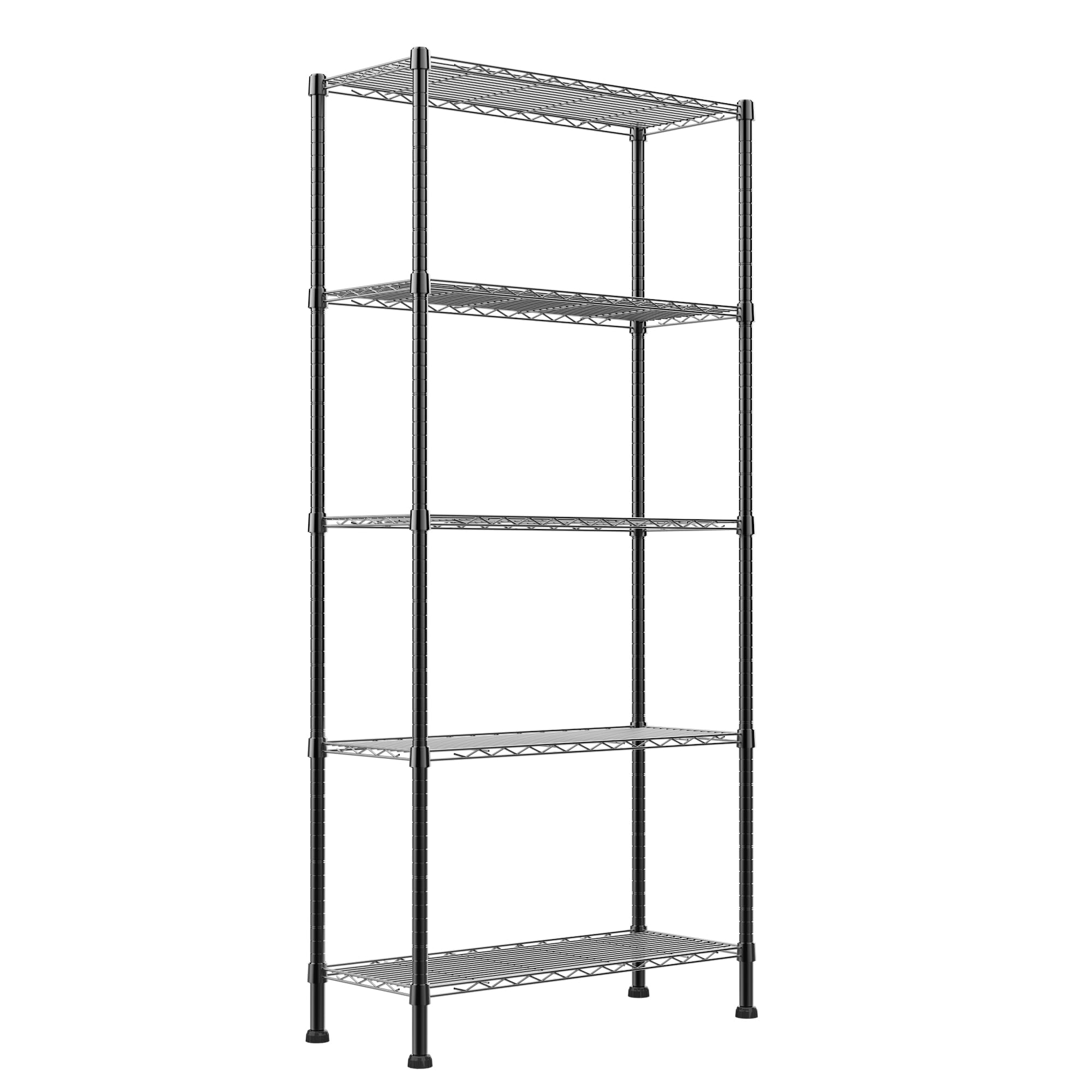 REGILLER 5-Wire Shelving Metal Storage Rack Adjustable Shelves,Standing Storage Shelf Units for Laundry Bathroom Kitchen Pantry Closet(White,11.8" D x 16.6" W x 53.5" H)