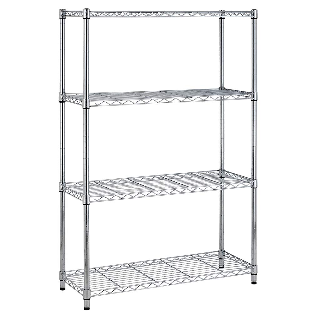 BestOffice | 4-Tier Wire Storage Shelves | 36x14x54 | Black | with Adjustable Racks | Heavy-Duty Metal Shelf, Holds Upto 1000 lbs | No-Tool Assembly | Ideal for Home & Garage Shelving