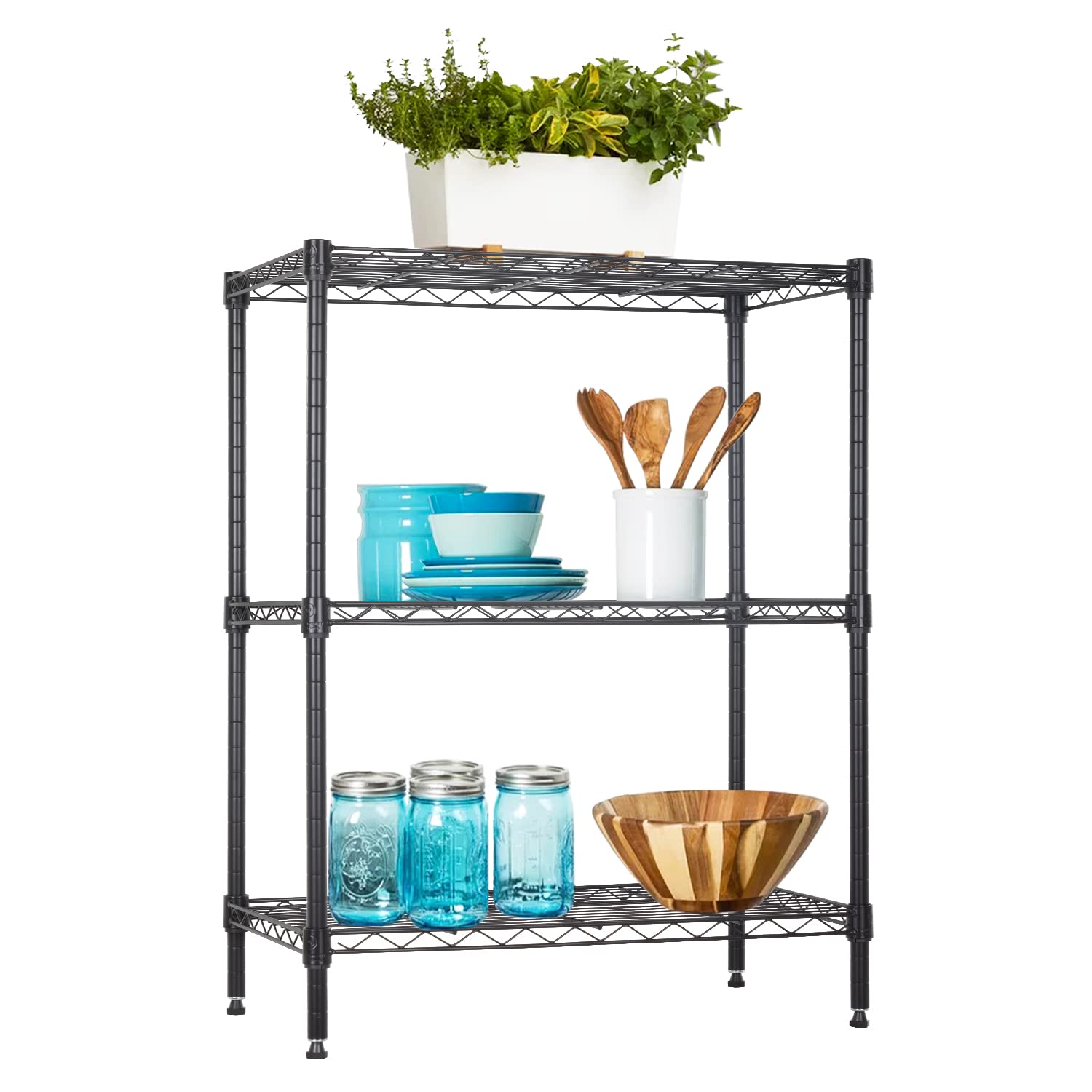 BestOffice | 4-Tier Wire Storage Shelves | 36x14x54 | Chrome | with Adjustable Racks | Heavy-Duty Metal Shelf, Holds Upto 1000 lbs | No-Tool Assembly | Ideal for Home & Garage Shelving
