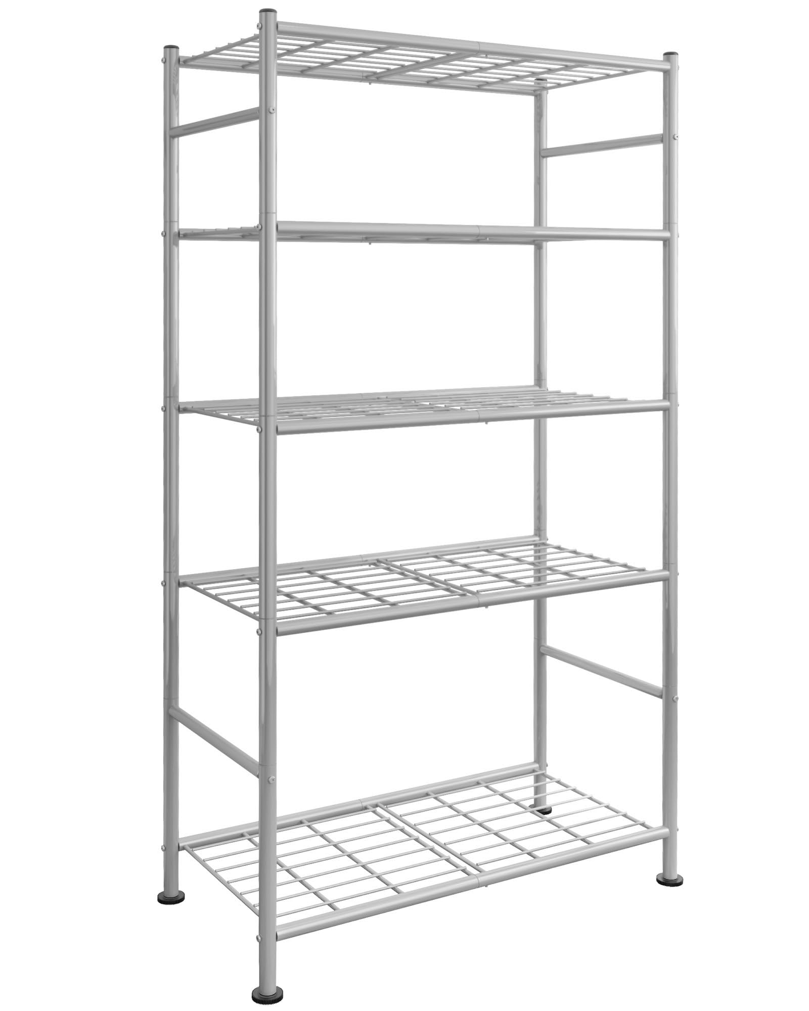 Sakugi Storage Shelves - 5 Tier Shelf Organizer, Heavy Duty Garage Shelving Unit with Leveling Feet, Stable Metal Shelves Organizer for Pantry, Kitchen and Closet, 33.0" W x 12.6" D x 72.0" H, Black