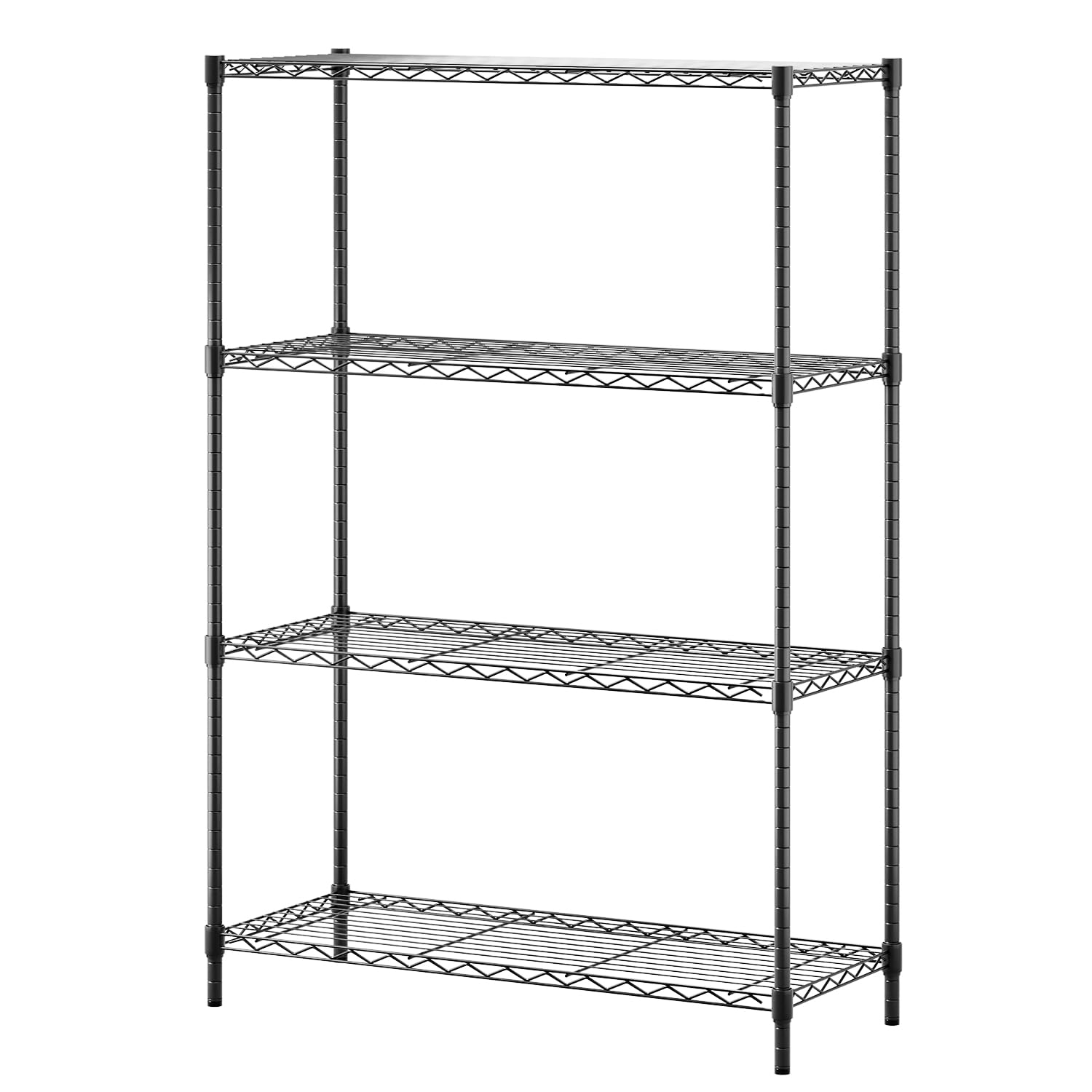 BestOffice | 4-Tier Wire Storage Shelves | 36x14x54 | Black | with Adjustable Racks | Heavy-Duty Metal Shelf, Holds Upto 1000 lbs | No-Tool Assembly | Ideal for Home & Garage Shelving