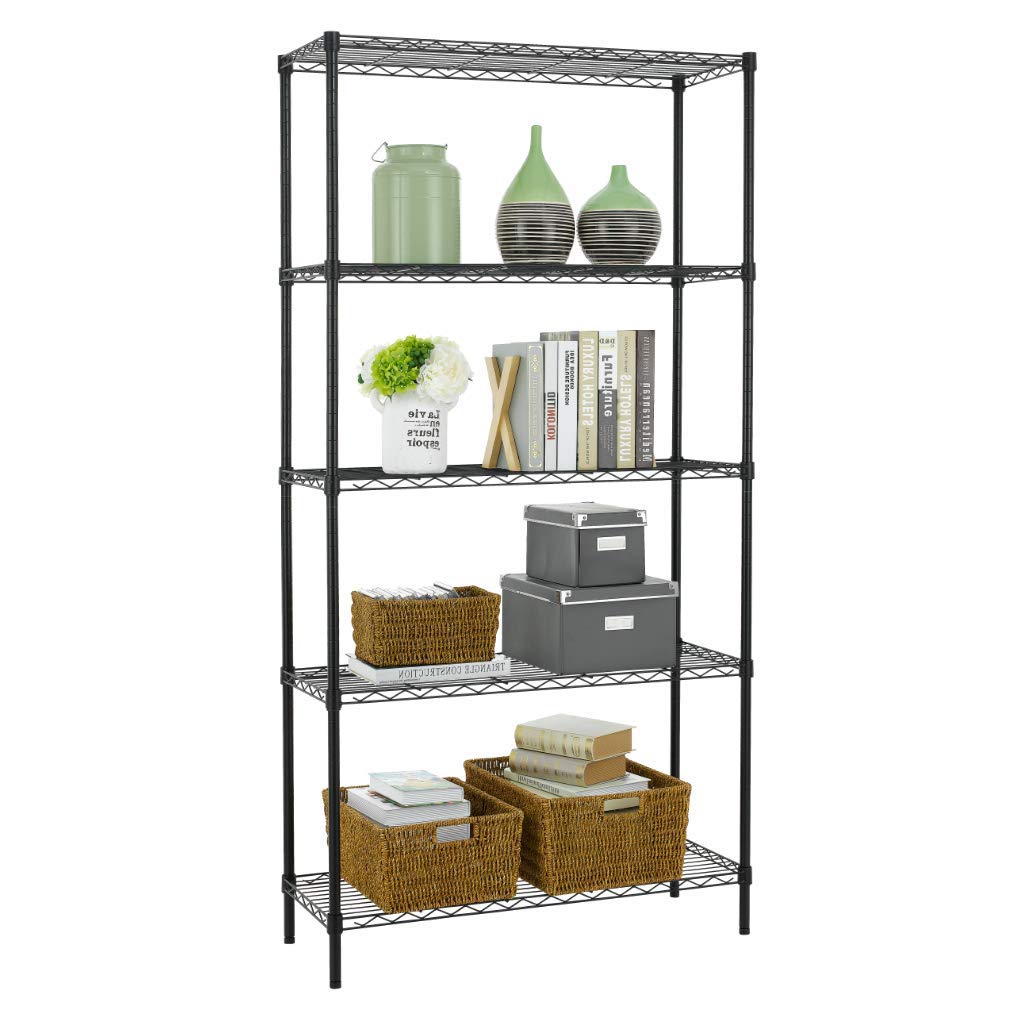 BestOffice | 4-Tier Wire Storage Shelves | 36x14x54 | Chrome | with Adjustable Racks | Heavy-Duty Metal Shelf, Holds Upto 1000 lbs | No-Tool Assembly | Ideal for Home & Garage Shelving