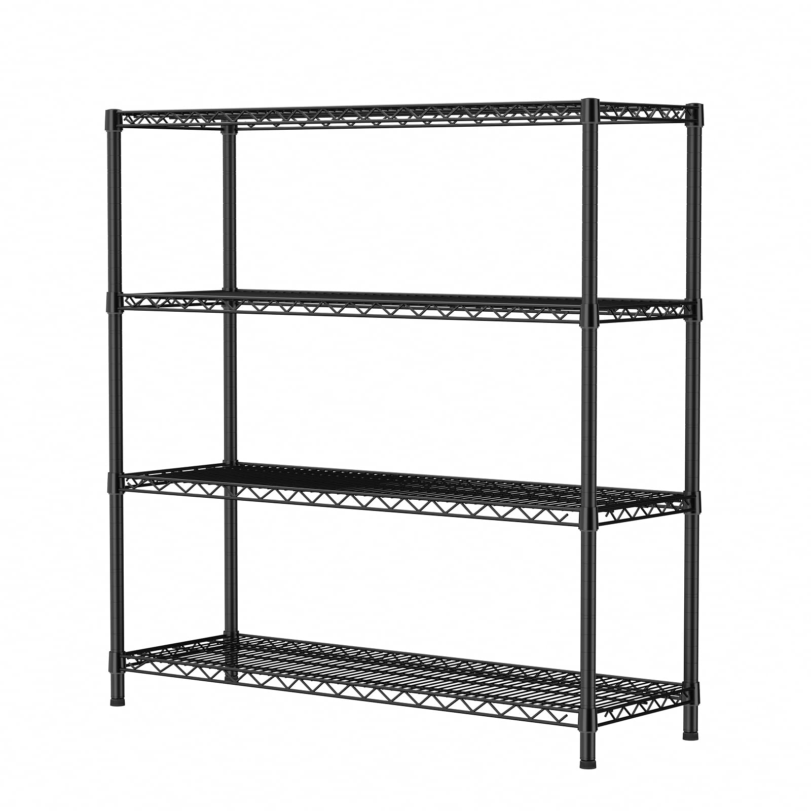 SINGAYE 4 Shelves Adjustable Shelf Heavy Duty Shelves 1400LBS Wire Storage Shelving Metal Organizer Wire Rack Black 18" D X 46" W X 59" H