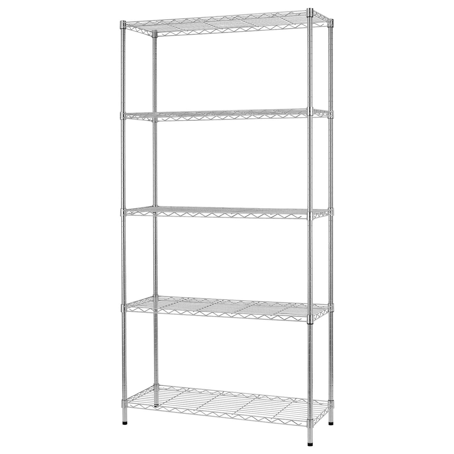 BestOffice | 4-Tier Wire Storage Shelves | 36x14x54 | Black | with Adjustable Racks | Heavy-Duty Metal Shelf, Holds Upto 1000 lbs | No-Tool Assembly | Ideal for Home & Garage Shelving