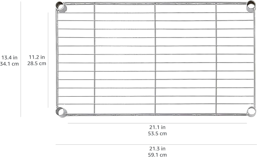 Amazon Basics 4-Shelf Adjustable Storage Shelving Unit for Garage, Steel Wire Rack, 200 Pound Loading Capacity per Shelf, 13.4"D x 23.2"W x 48"H, Chrome
