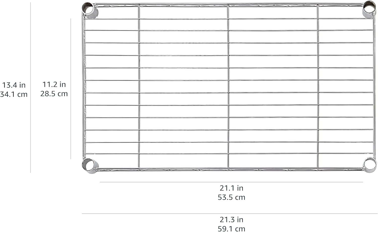 Amazon Basics 4-Shelf Adjustable Storage Shelving Unit for Garage, Steel Wire Rack, 200 Pound Loading Capacity per Shelf, 13.4"D x 23.2"W x 48"H, Chrome