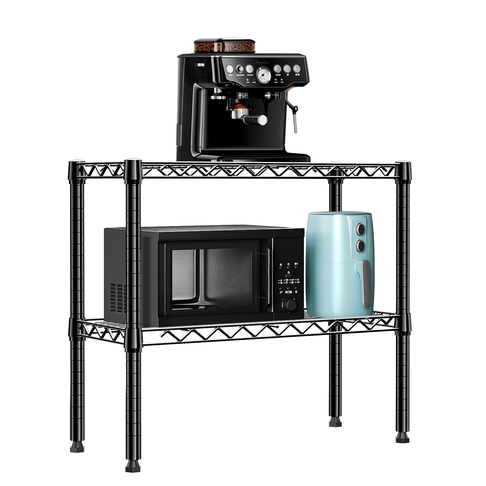 M MZG 5-Shelf Storage Shelves,Wire Shelving Heavy Duty Metal Storage Shelving Unit Adjustable Garage Shelving Rack Pantry Kitchen (Chrome, 4 Tier,15.8" D x 45.3" W x 59.4" H)