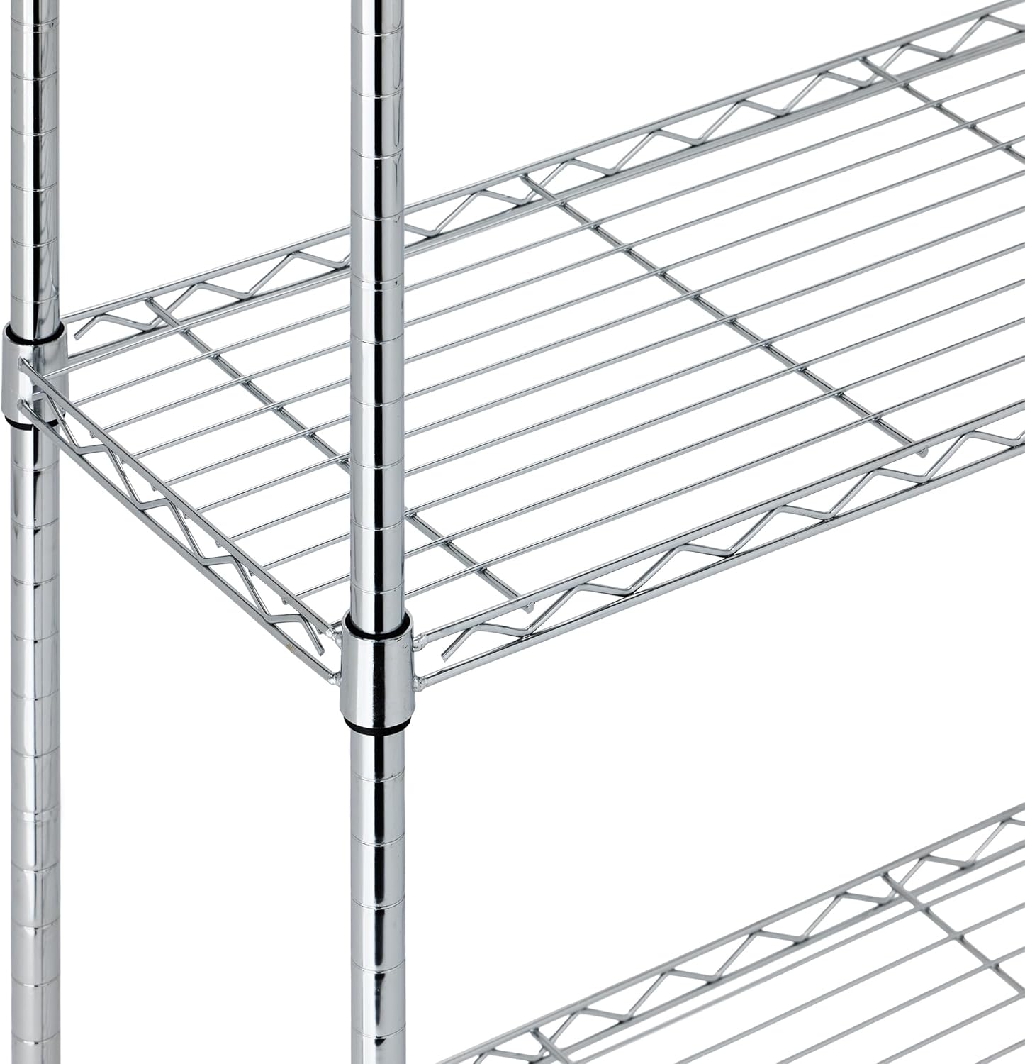 Amazon Basics 5-Shelf Adjustable Heavy Duty Steel Wire Rack, Space Saving Storage Shelving Organizer for Kitchen, Garage, No-Tool Assembly, 350 lbs Weight Capacity, 36" x 14" x 72", Chrome