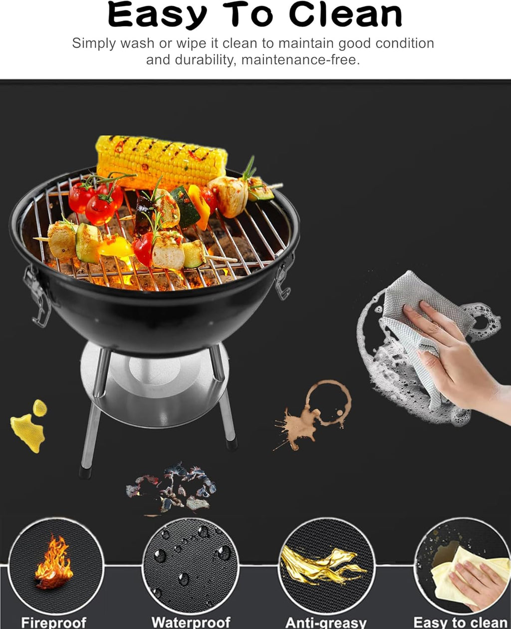 Falezern Large 70 X 48 Inches Under Grill Mat for Outdoor Grill Deck Protector, Double-Sided Fireproof Mat for Under Fire Pit, Waterproof, Oil-Proof and Non-Slip BBQ Grill Floor Mat