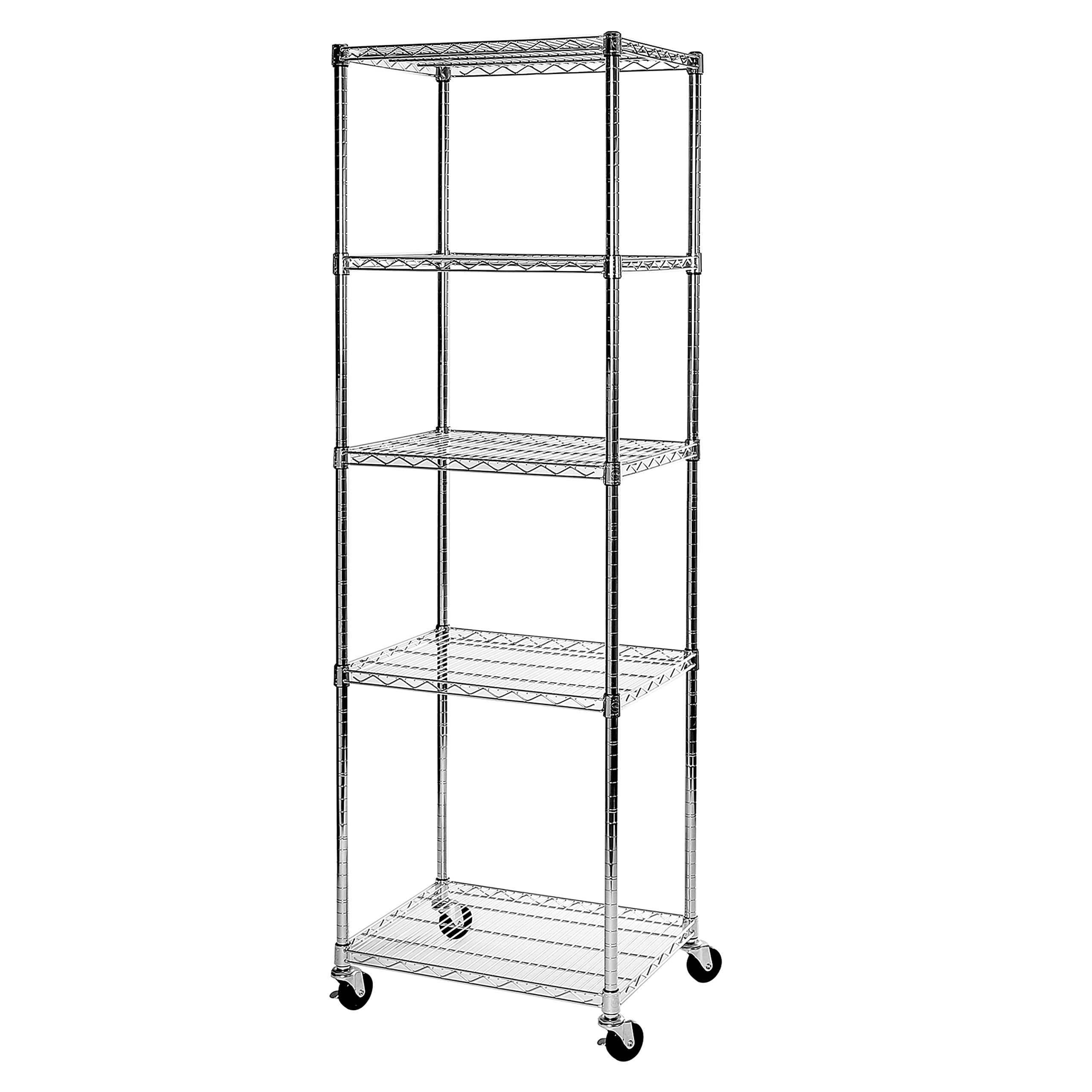 Seville Classics UltraDurable Heavy Duty NSF Solid Steel Wire Rack Storage Unit Organizer for Garage, Warehouse, Office, Restaurant, Classroom, Kitchen, 5-Tier Shelving, 48" W x 18" D
