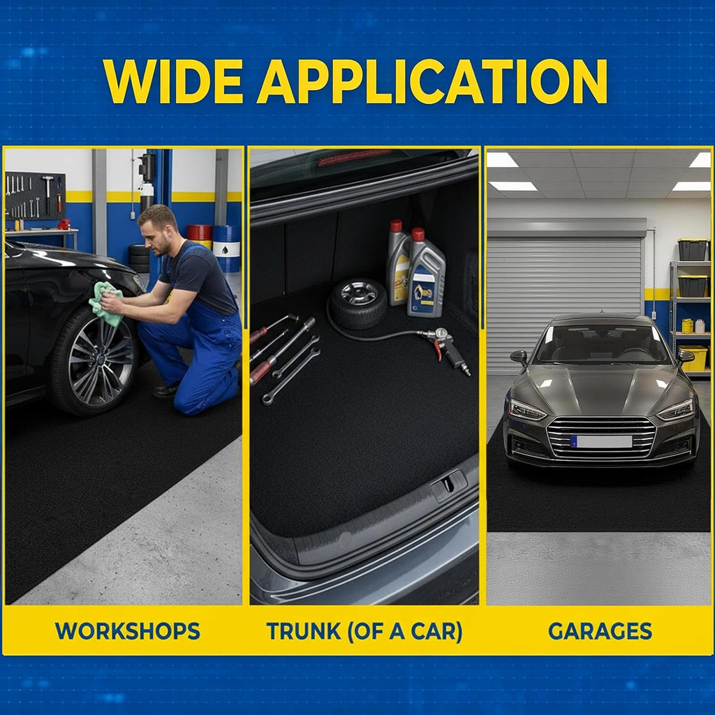 AHEONLAR Oil Spill Mat, 60" x 72" Waterproof Garage Floor Mat, Durable Garage Floor Mats for Under Car, Oil Change Mat Easy to Clean, Washable Garage Mat Protect Floor from Spill & Stain（Black）