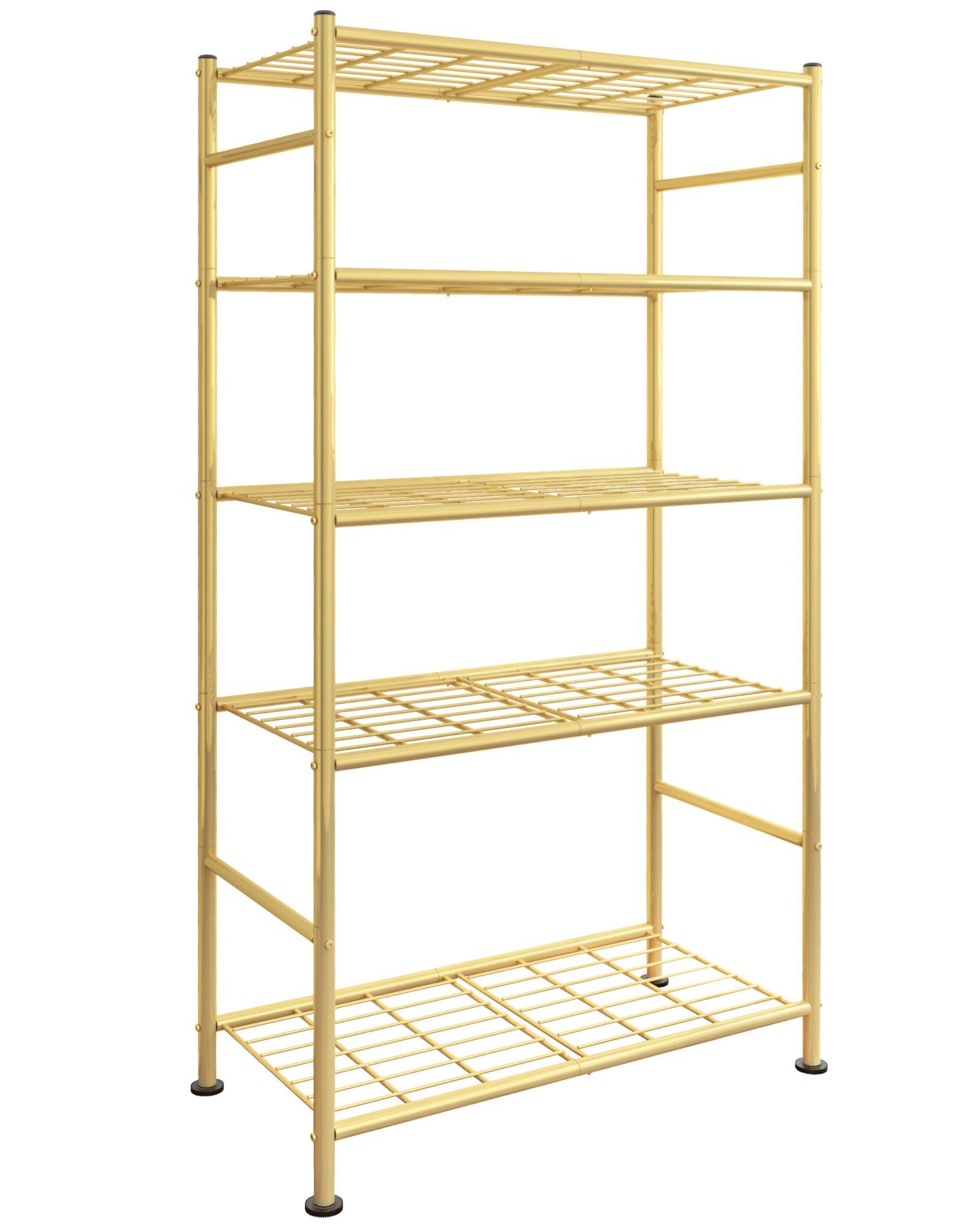 Sakugi Storage Shelves - 5 Tier Shelf Organizer, Heavy Duty Garage Shelving Unit with Leveling Feet, Stable Metal Shelves Organizer for Pantry, Kitchen and Closet, 33.0" W x 12.6" D x 72.0" H, Black