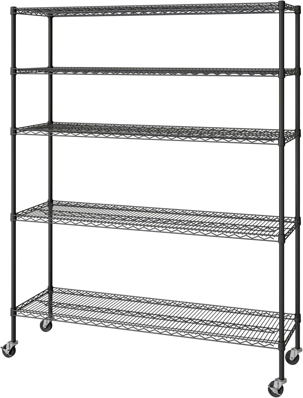 Seville Classics UltraDurable Heavy Duty NSF Solid Steel Wire Rack Storage Unit Organizer for Garage, Warehouse, Office, Restaurant, Classroom, Kitchen, 5-Tier Shelving, 48" W x 18" D
