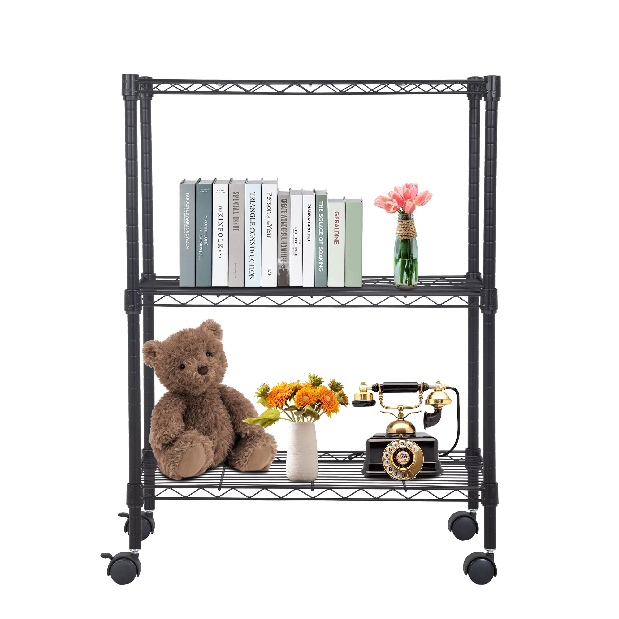 BestOffice | 4-Tier Wire Storage Shelves | 36x14x54 | Chrome | with Adjustable Racks | Heavy-Duty Metal Shelf, Holds Upto 1000 lbs | No-Tool Assembly | Ideal for Home & Garage Shelving