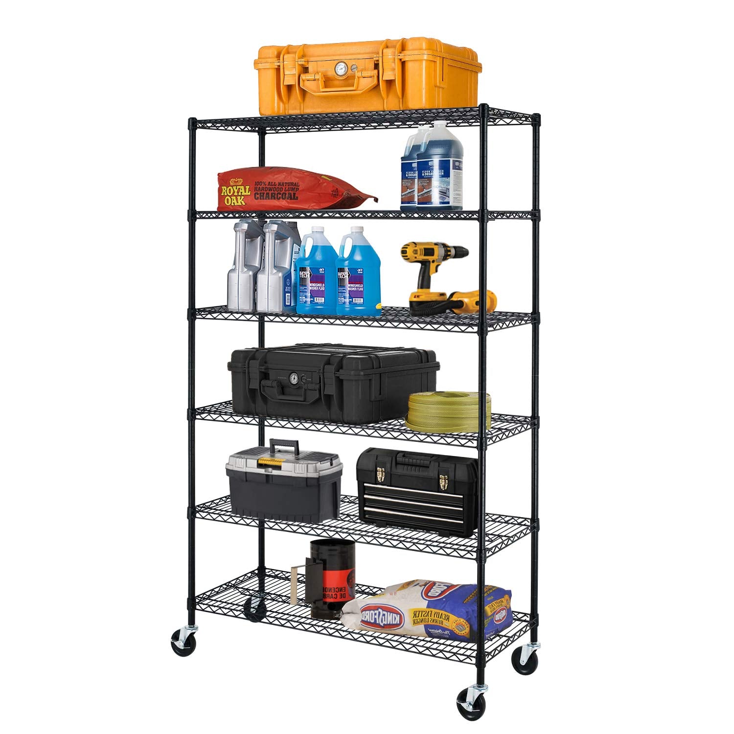 BestOffice | 4-Tier Wire Storage Shelves | 36x14x54 | Chrome | with Adjustable Racks | Heavy-Duty Metal Shelf, Holds Upto 1000 lbs | No-Tool Assembly | Ideal for Home & Garage Shelving