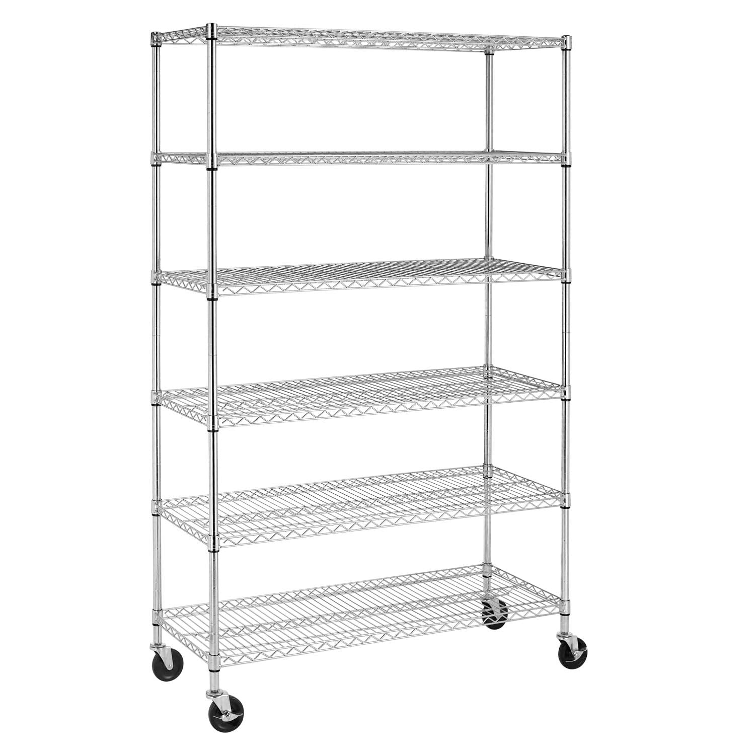 BestOffice | 4-Tier Wire Storage Shelves | 36x14x54 | Black | with Adjustable Racks | Heavy-Duty Metal Shelf, Holds Upto 1000 lbs | No-Tool Assembly | Ideal for Home & Garage Shelving