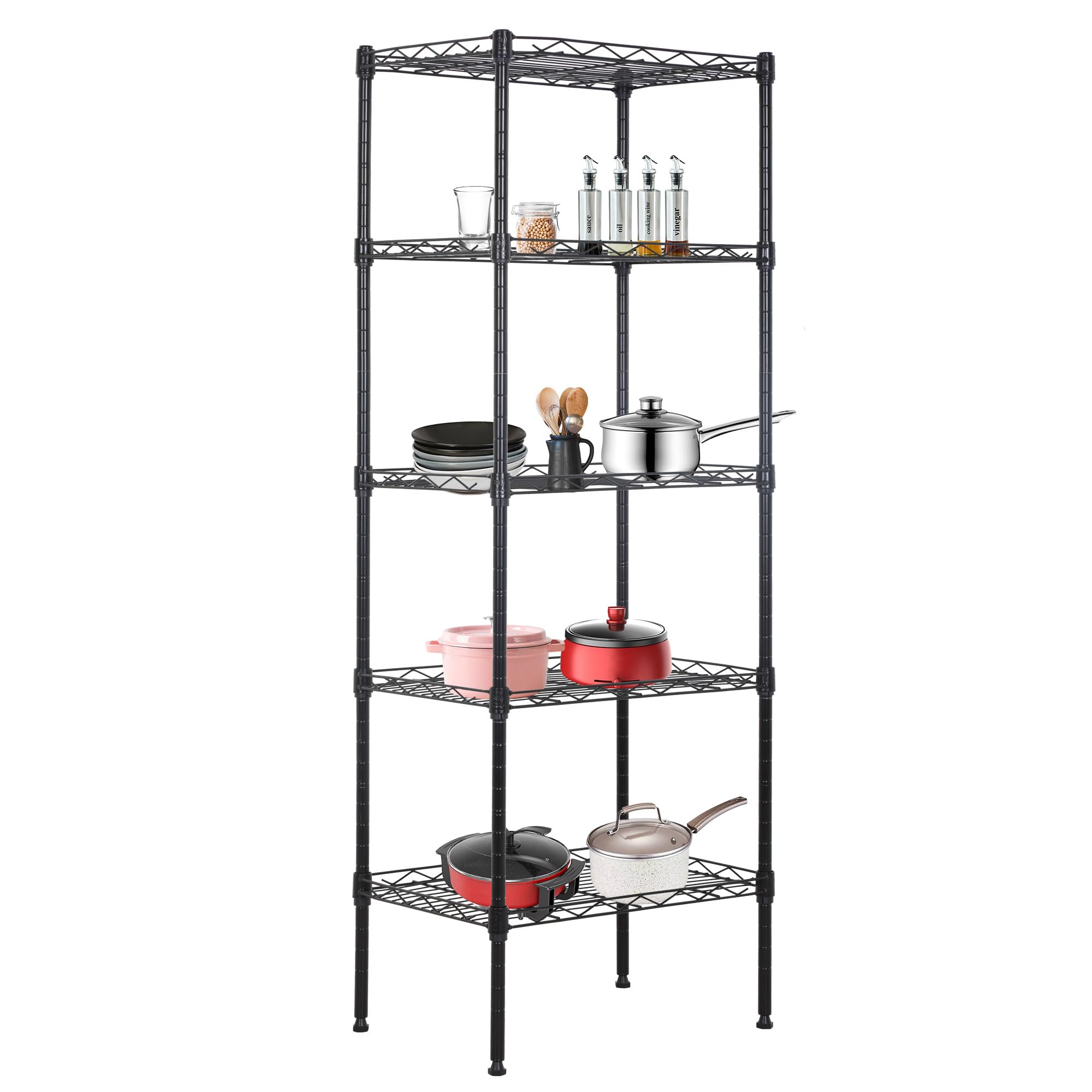 BestOffice | 4-Tier Wire Storage Shelves | 36x14x54 | Chrome | with Adjustable Racks | Heavy-Duty Metal Shelf, Holds Upto 1000 lbs | No-Tool Assembly | Ideal for Home & Garage Shelving
