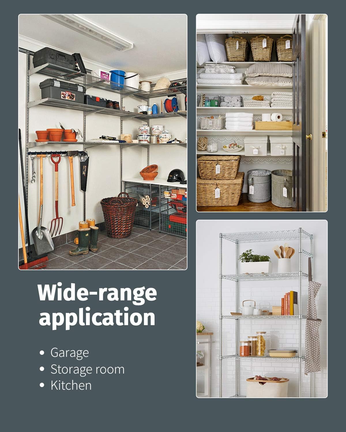 FDW 18x45x82 inch Wire Shelving Unit with Wheels Steel 6 Tier Heavy Duty Layer Rack Storage Metal Shelf Garage Organizer Wire Rack Shelving Adjustable Utility 2100 LBS Capacity,Chrome