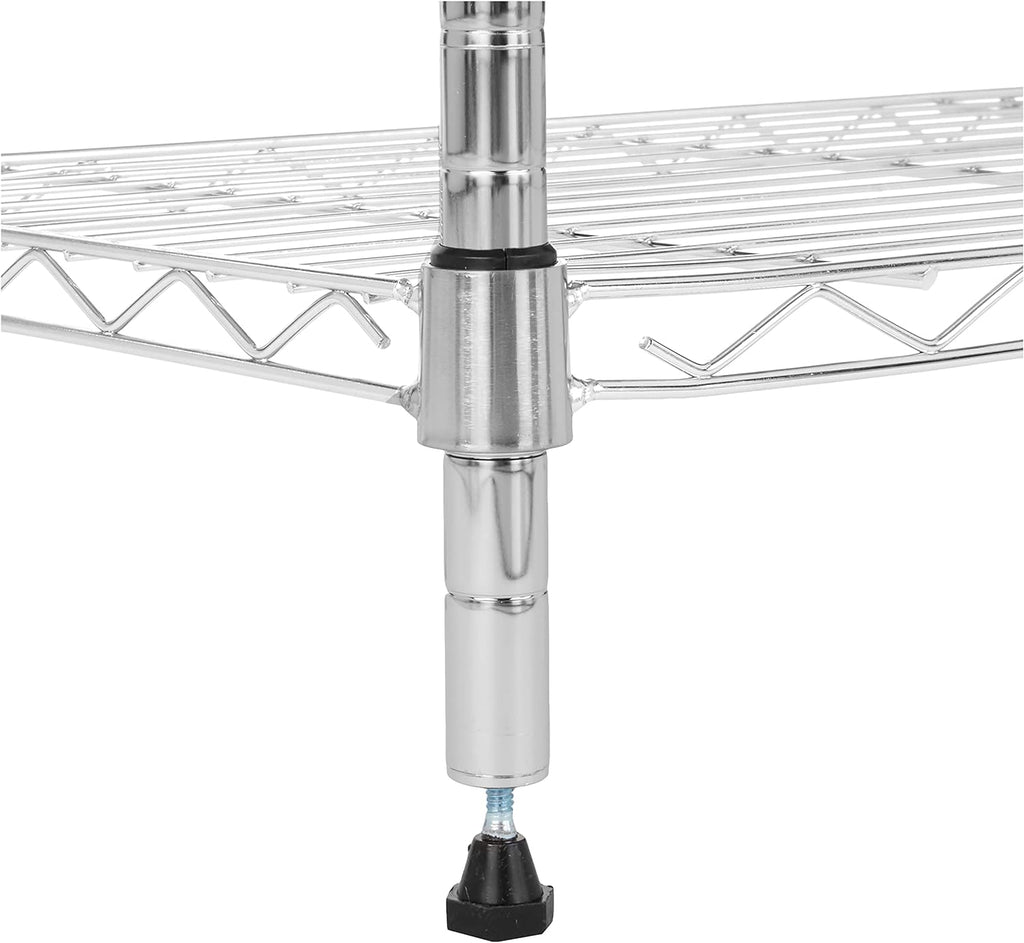 Amazon Basics 4-Shelf Adjustable Heavy Duty Steel Wire Rack Storage Shelving Unit for Kitchen, Garage, Easy Assembly, 350 lbs Per Shelf, 36" x 14" x 54", Chrome Silver