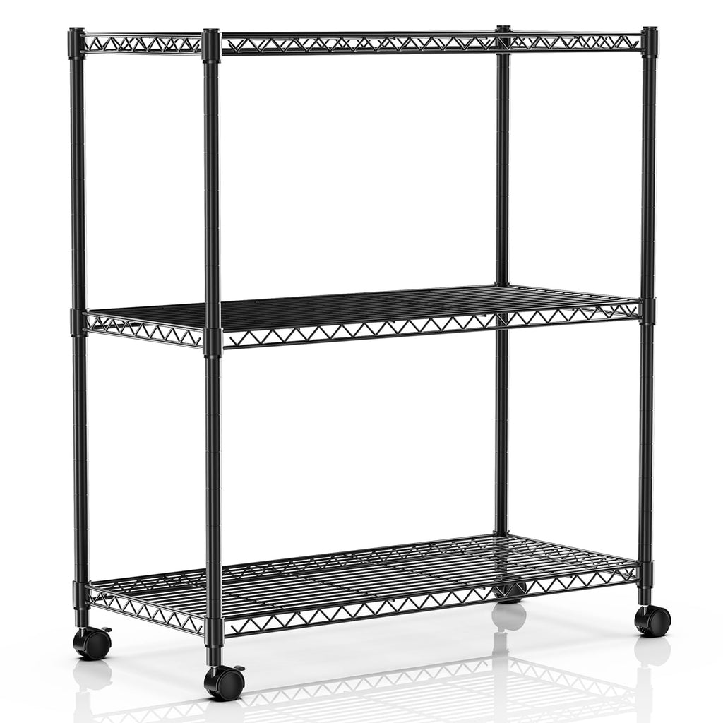 Simple Deluxe Heavy Duty 5-Shelf Storage Shelving Unit, 1250lbs Loading Capacity, 29.92" D x 13.98" W x 61.09" H, Black