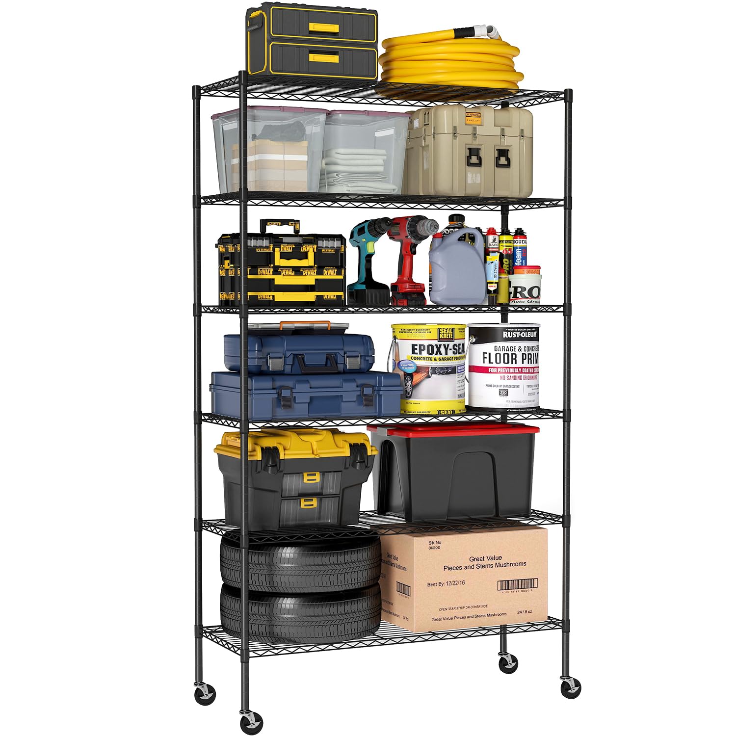 BestOffice | 4-Tier Wire Storage Shelves | 36x14x54 | Chrome | with Adjustable Racks | Heavy-Duty Metal Shelf, Holds Upto 1000 lbs | No-Tool Assembly | Ideal for Home & Garage Shelving