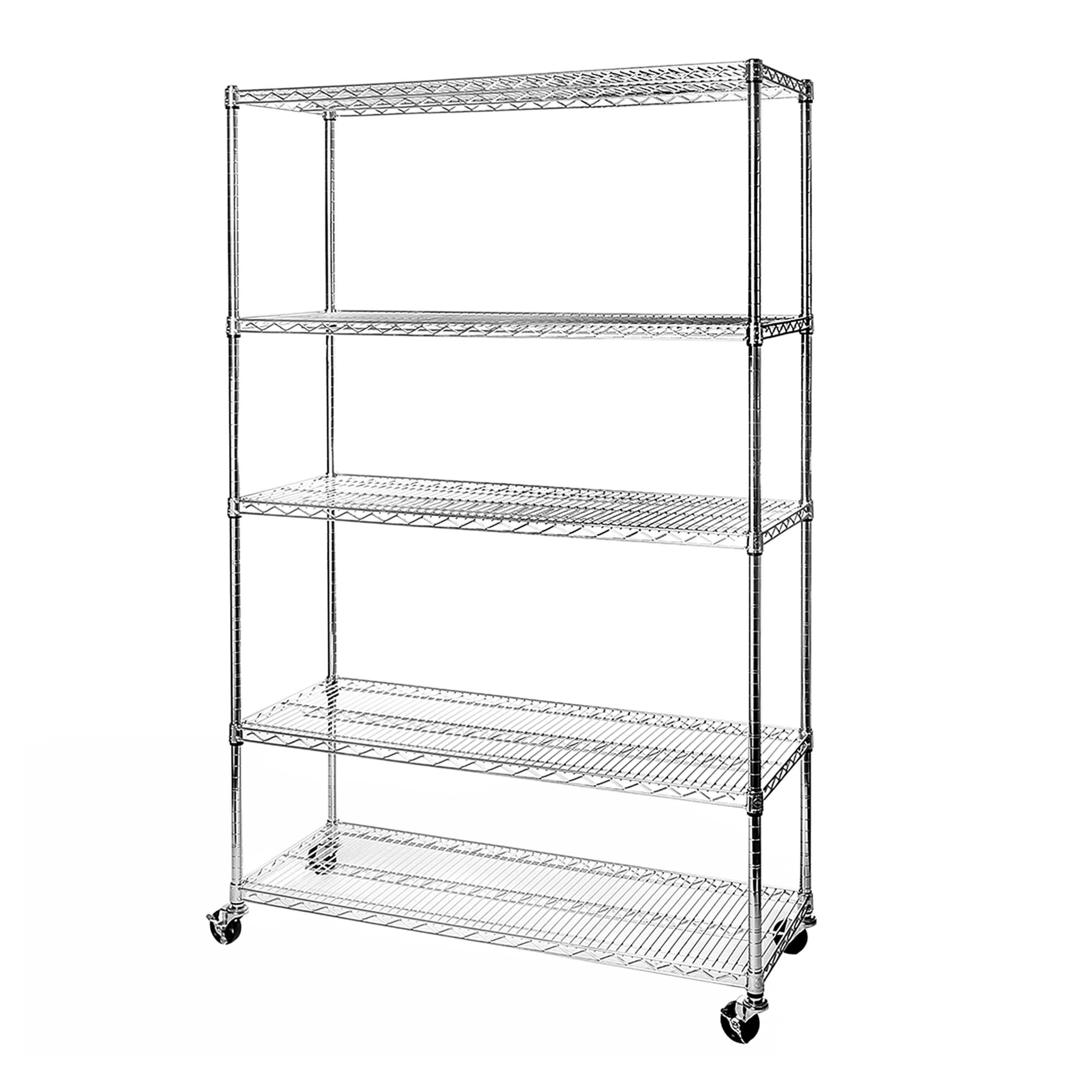 Seville Classics UltraDurable Heavy Duty NSF Solid Steel Wire Rack Storage Unit, Organizer for Garage, Warehouse, Office, Restaurant, Classroom, Kitchen, Steel, 5-Tier Shelving, 36" W x 18" D