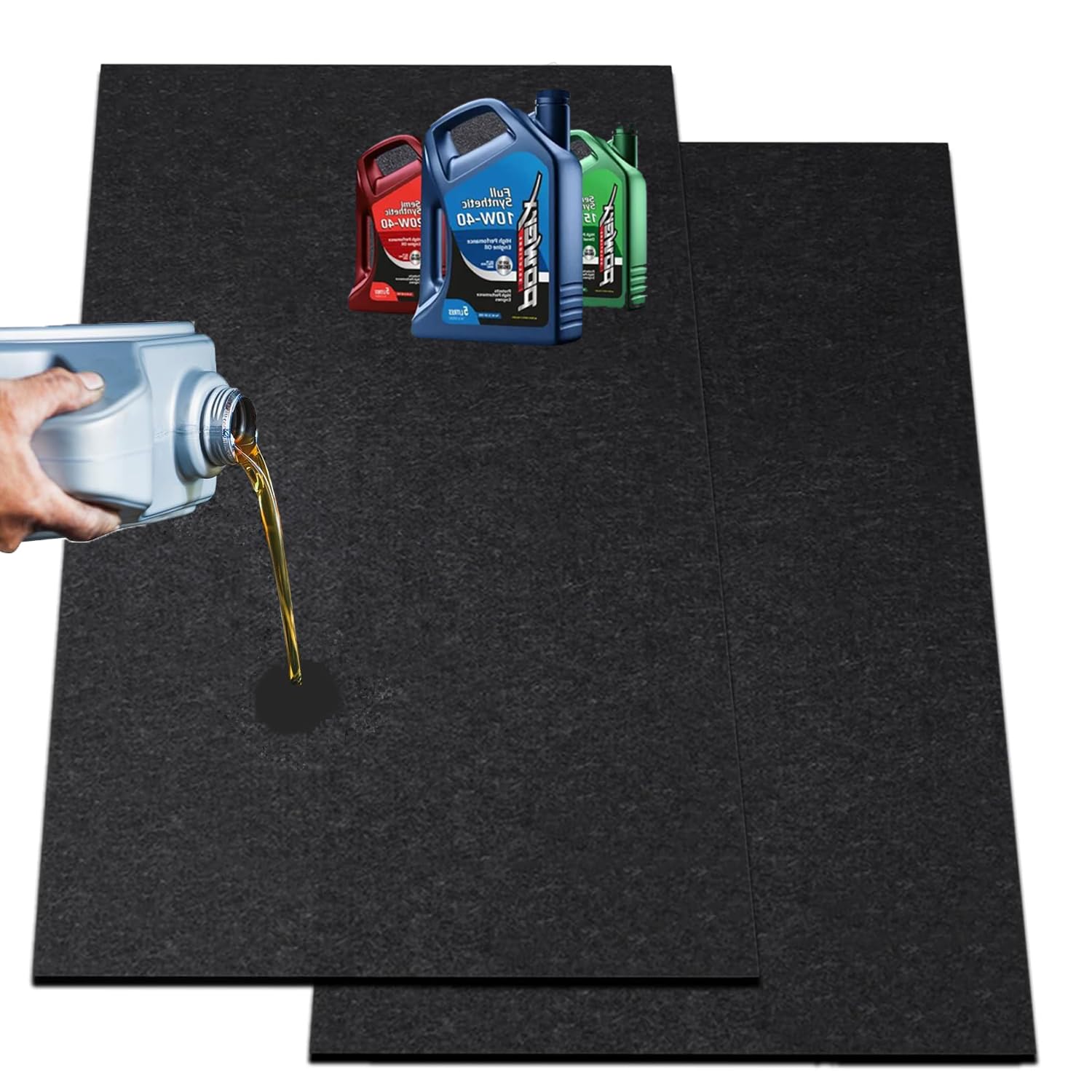 Oil Spill Mat, 36 * 60in Garage Floor Mat for Under Car, Absorbent Oil Pad, Waterproof Backing Protects Floor(2 Pack)