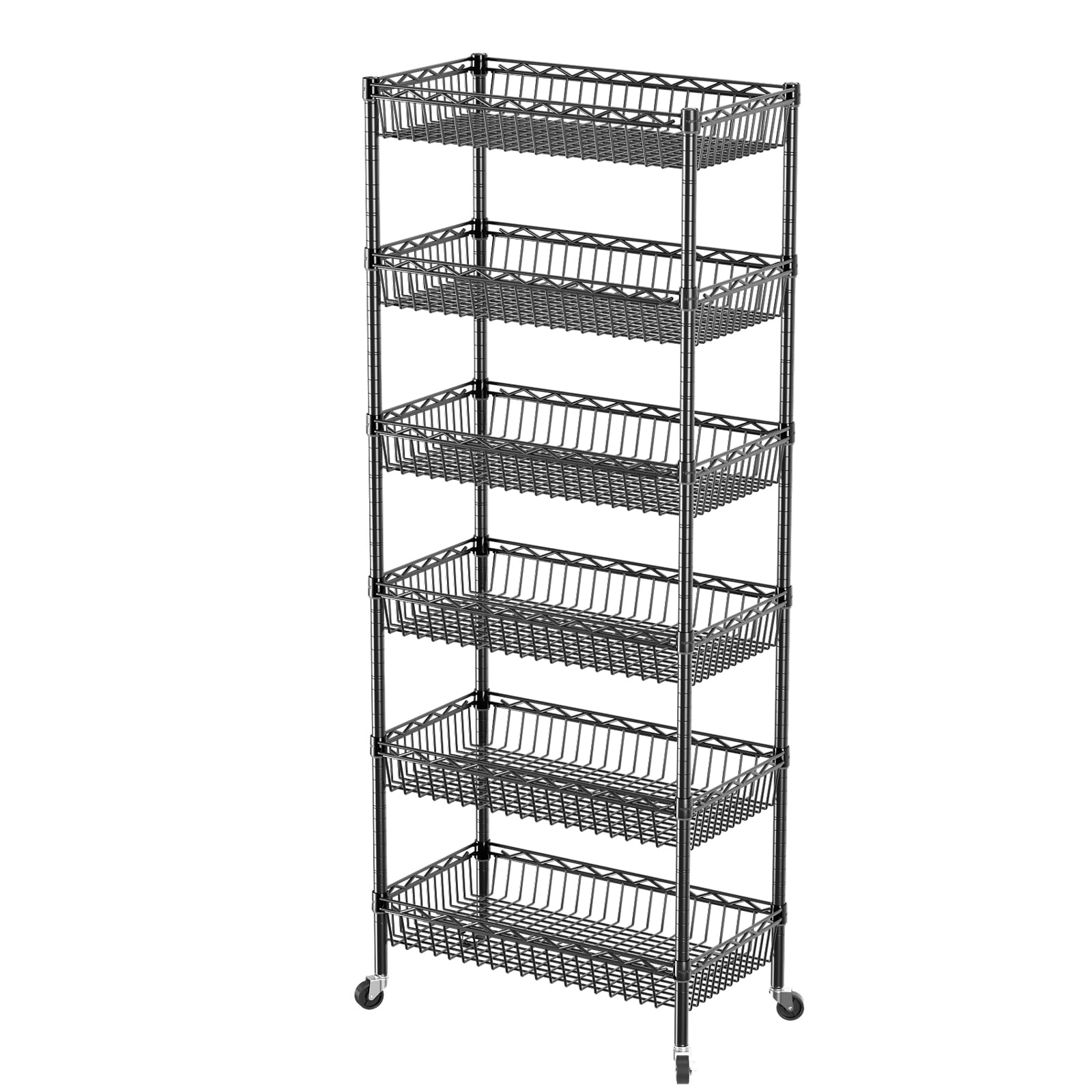 SINGAYE 4 Shelves Adjustable Shelf Heavy Duty Shelves 1400LBS Wire Storage Shelving Metal Organizer Wire Rack Black 18" D X 46" W X 59" H