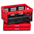 VEVOR 45L Collapsible Storage Bins with Lids 3 Packs, Stackable Utility Crates with Handles, Large Folding Containers for Organizing Tools, Snacks, Books, Food, Drinks, Camping & Transport