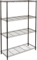 Amazon Basics 4-Shelf Adjustable Heavy Duty Steel Wire Rack Storage Shelving, Sturdy Garage Shelving, 350 lbs Capacity Per Shelf, Easy No-Tool Assembly, 36" x 14" x 54", Black | Heavy Duty, Adjustable, for Kitchen, Garage, Storage, Shelving Organizer