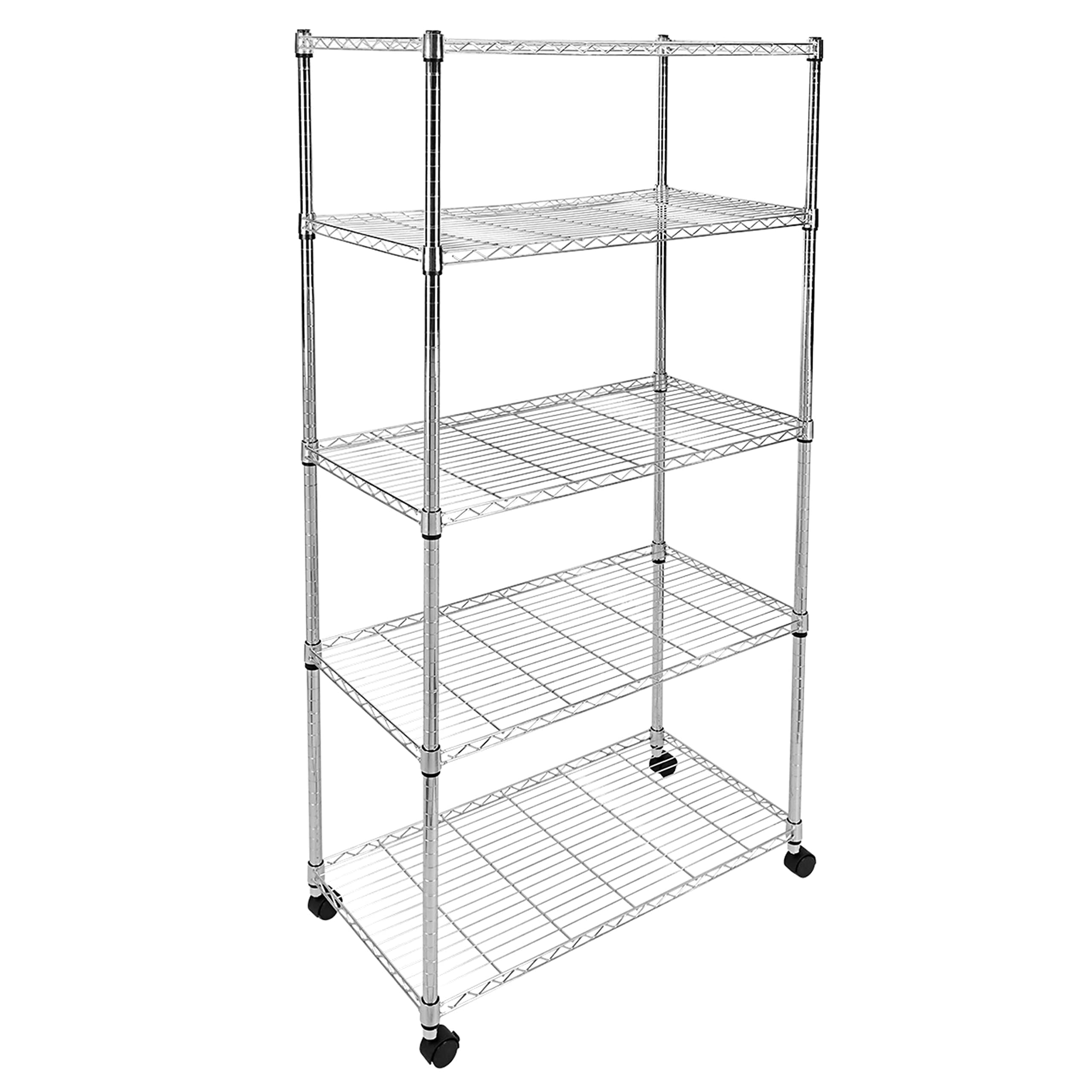 Simple Deluxe Heavy Duty 5-Shelf Storage Shelving Unit, 1250lbs Loading Capacity, 29.92" D x 13.98" W x 61.09" H, Black