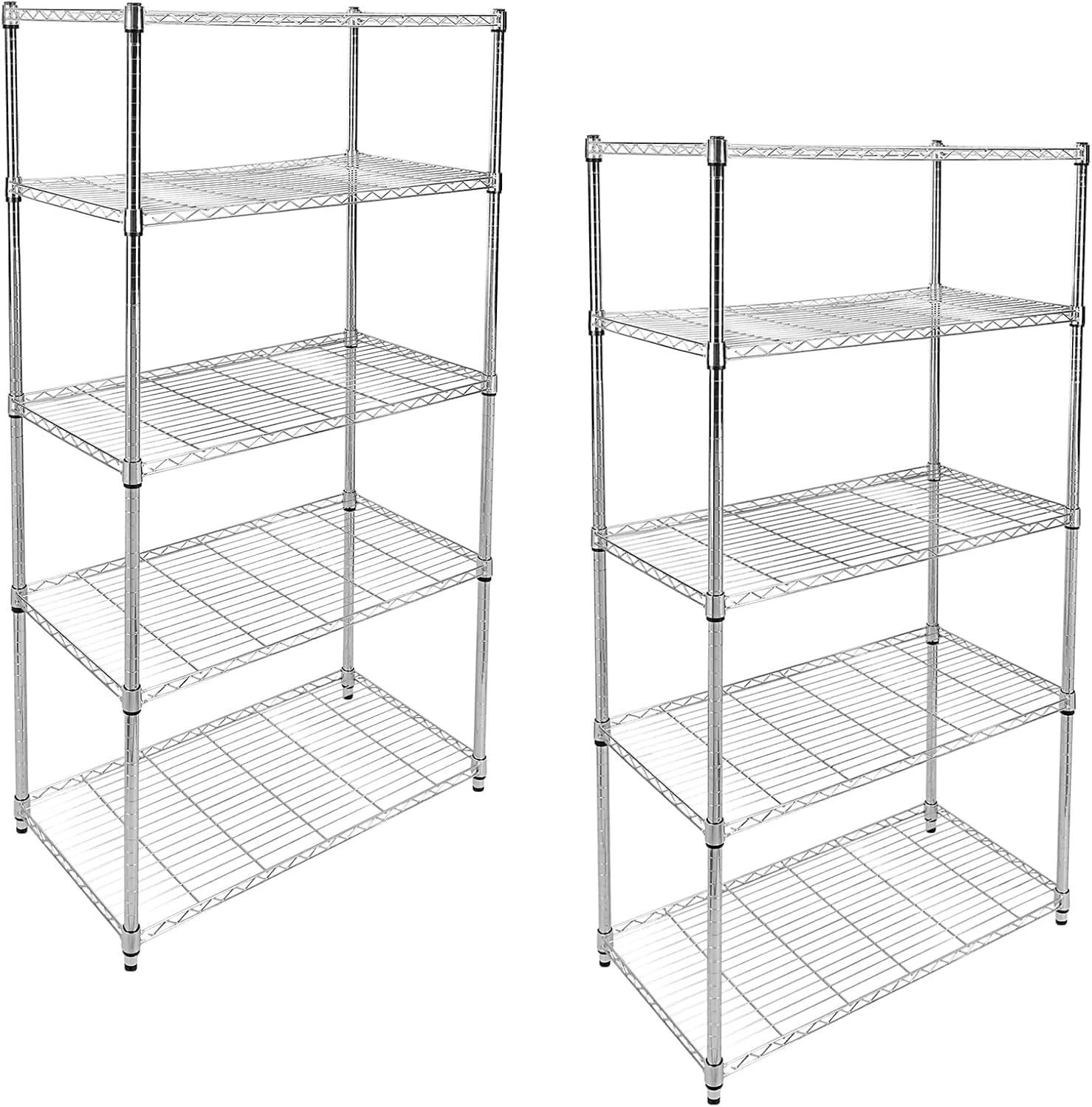 Simple Deluxe Heavy Duty 5-Shelf Storage Shelving Unit, 1250lbs Loading Capacity, 29.92" D x 13.98" W x 61.09" H, Black