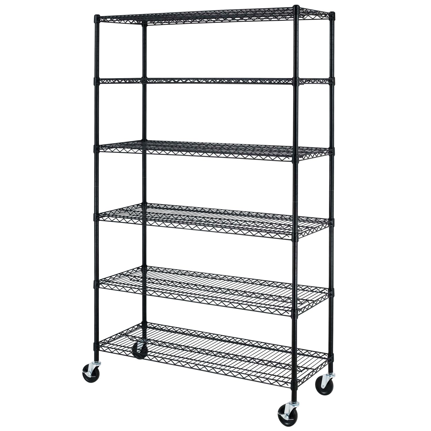 BestOffice | 4-Tier Wire Storage Shelves | 36x14x54 | Black | with Adjustable Racks | Heavy-Duty Metal Shelf, Holds Upto 1000 lbs | No-Tool Assembly | Ideal for Home & Garage Shelving