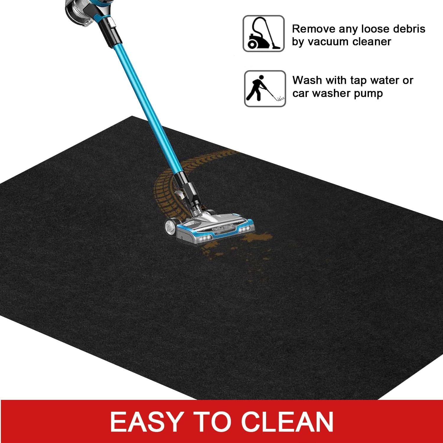 Golener Oil Spill Mat - Garage Floor Mat, Absorbent Oil Pad, Premium Maintenance Mat, Waterproof, Contain Liquid, Protect Floor from Spill & Stain, Reusable, Washable, Durable, 29”x36”, Black/Orange