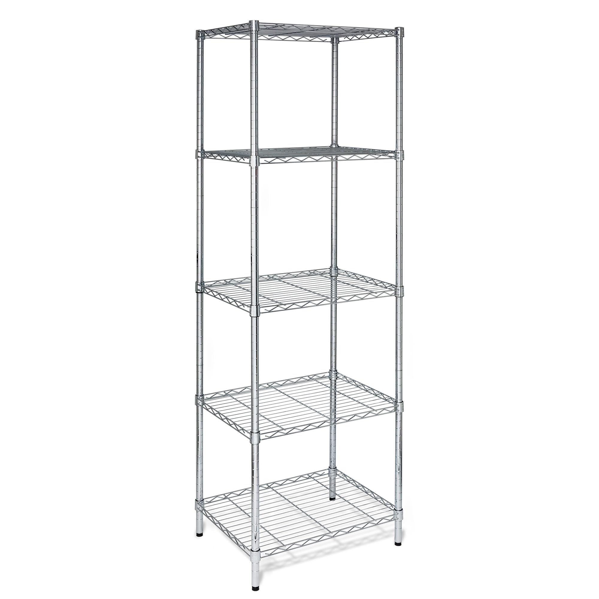 Honey-Can-Do 5-Tier Adjustable Shelving Unit, Chrome SHF-09685 Chrome, 1750lbs (350-lb Weight Capacity Per Shelf)