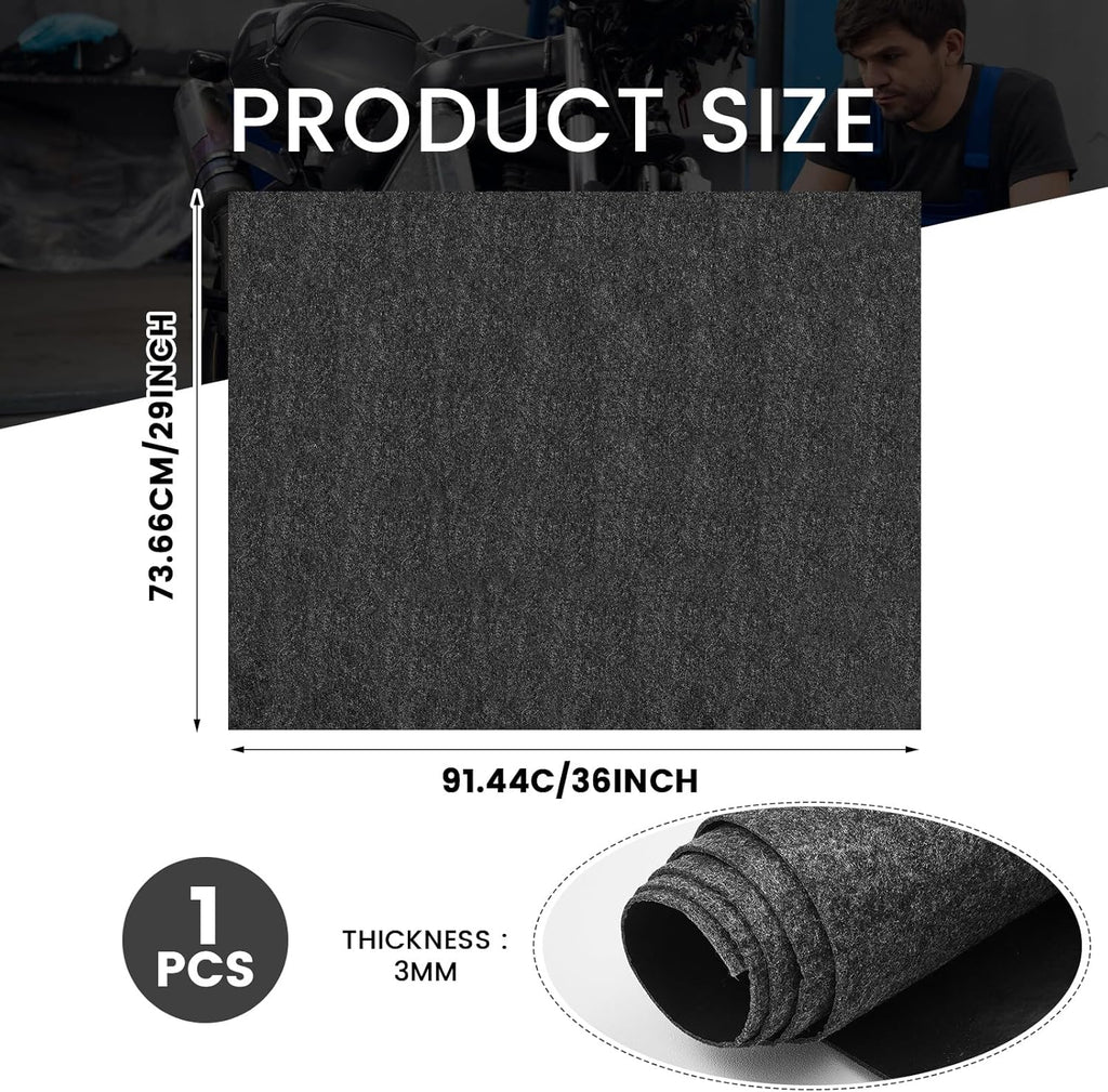 1 Pcs 29 x 36 Inch Garage Floor Mat Oil Spill Mat Oil Absorbent Pads Reusable, Washable, Waterproof Backing Contains Liquids, Protects Garage Floor or Driveway Surface, Black